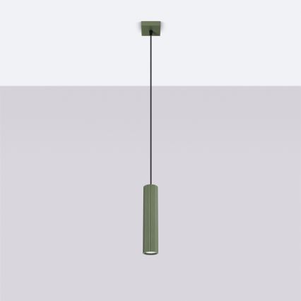 Brilagi - LED-riippuvalaisin ripustusköydellä CRESTO 1xGU10/10W/230V vihreä