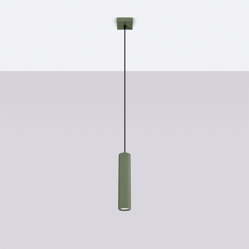Brilagi - LED-riippuvalaisin ripustusköydellä CRESTO 1xGU10/10W/230V vihreä