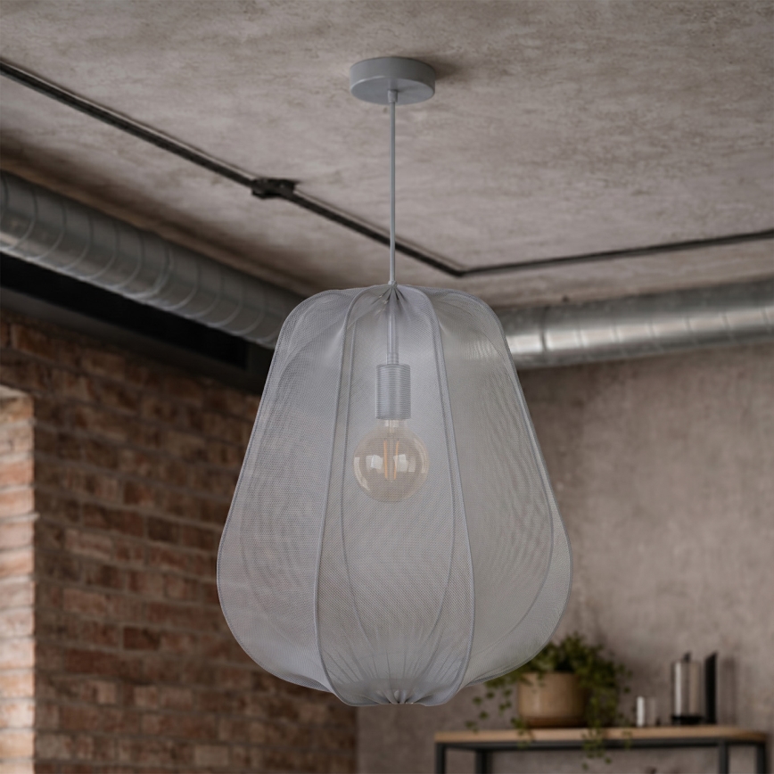 Brilagi - LED-riippuvalaisin vaijerilla ARVEN 1xE27/8W/230V Ø 37 cm harmaa