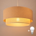 Brilagi - LED-riippuvalaisin vaijerilla BOHO BOBO 1xE27/10W/230V, halkaisija 40 cm, pilkullinen, beige/kerma