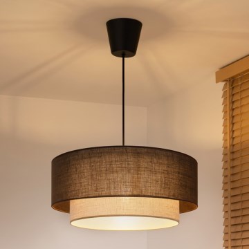 Brilagi - LED-riippuvalaisin vaijerilla BOHO ECO 1xE27/10W/230V halkaisija 40 cm ruskea/kerma