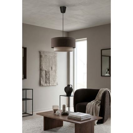 Brilagi - LED-riippuvalaisin vaijerilla BOHO ECO 1xE27/10W/230V halkaisija 40 cm ruskea/kerma