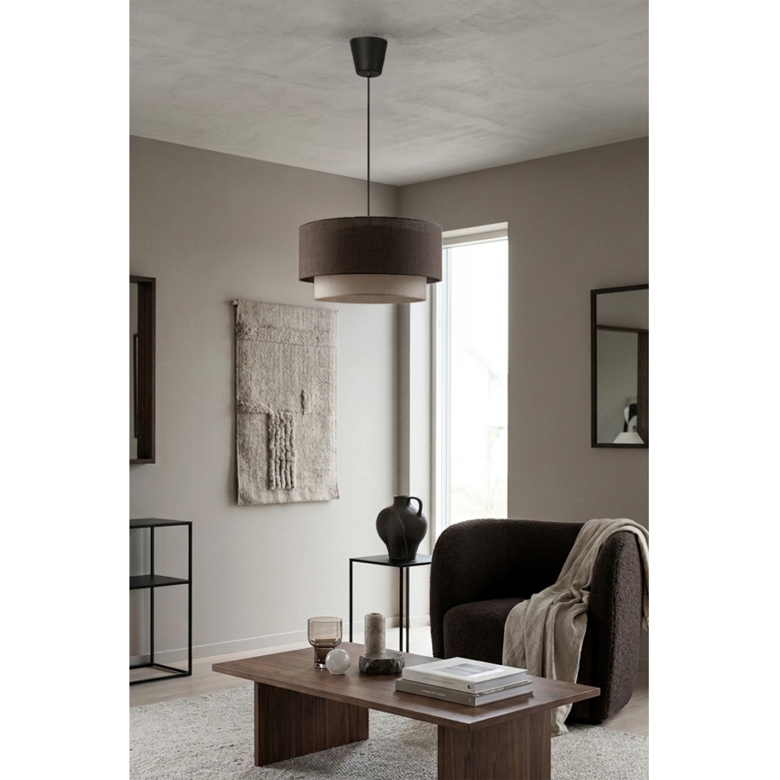 Brilagi - LED-riippuvalaisin vaijerilla BOHO ECO 1xE27/10W/230V halkaisija 40 cm ruskea/kerma