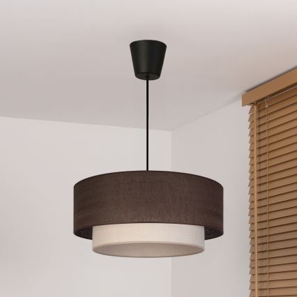 Brilagi - LED-riippuvalaisin vaijerilla BOHO ECO 1xE27/10W/230V halkaisija 40 cm ruskea/kerma