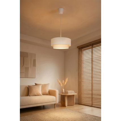 Brilagi - LED-riippuvalaisin vaijerilla BOHO ECO 1xE27/10W/230V Ø 40 cm kermanvärinen
