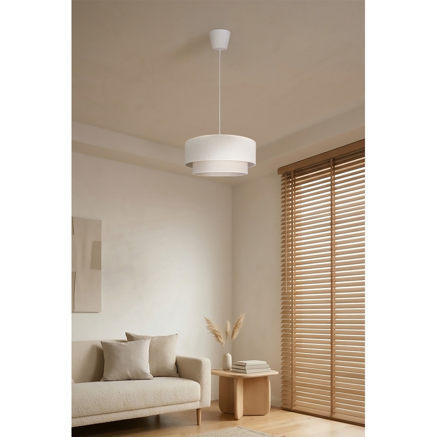 Brilagi - LED-riippuvalaisin vaijerilla BOHO ECO 1xE27/10W/230V Ø 40 cm kermanvärinen