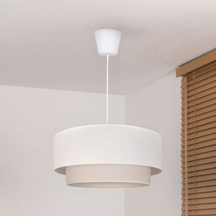 Brilagi - LED-riippuvalaisin vaijerilla BOHO ECO 1xE27/10W/230V Ø 40 cm kermanvärinen