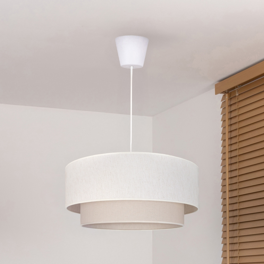 Brilagi - LED-riippuvalaisin vaijerilla BOHO ECO 1xE27/10W/230V Ø 40 cm kermanvärinen