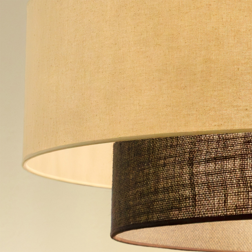 Brilagi - LED-riippuvalaisin vaijerilla BOHO-tyyli 3 x E27 / 15 W / 230 V halkaisija 80 cm kermanvärinen/ruskea