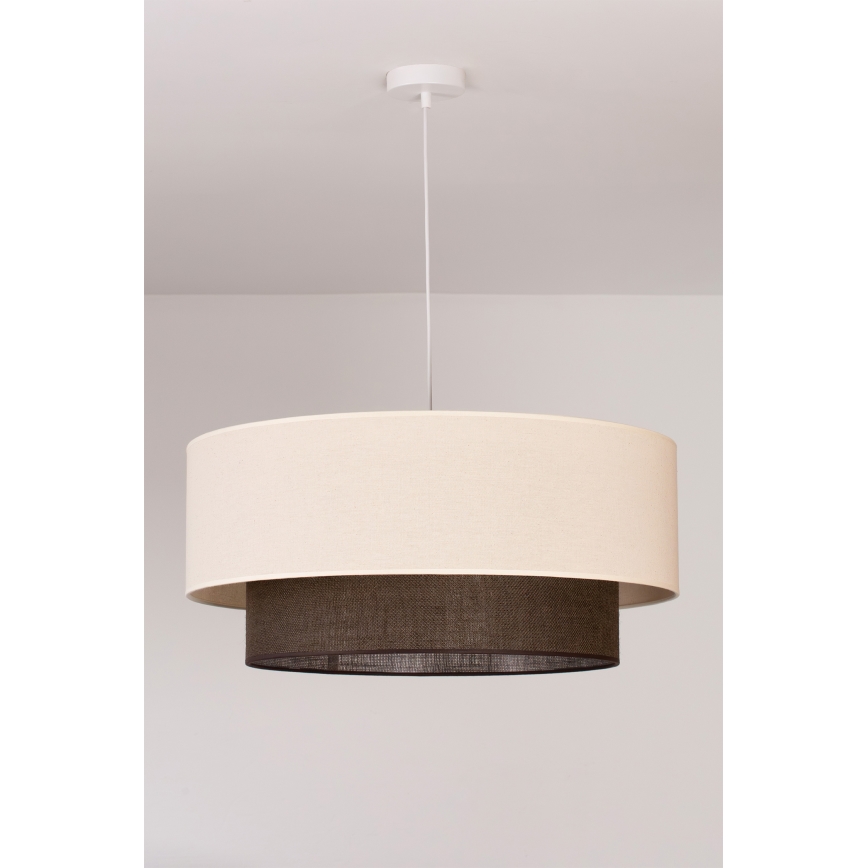 Brilagi - LED-riippuvalaisin vaijerilla BOHO-tyyli 3xE27/15W/230V Ø 60 cm kerma/ruskea