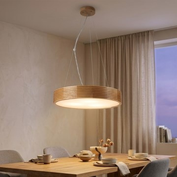 Brilagi - LED-riippuvalaisin vaijerilla CARVALHO MODERN 3xE27/60W/230V tammi, halkaisija 47,5 cm