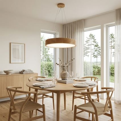 Brilagi - LED-riippuvalaisin vaijerilla CARVALHO MODERN 3xE27/60W/230V tammi, halkaisija 47,5 cm