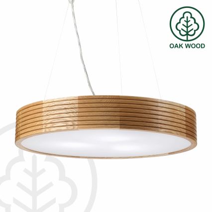 Brilagi - LED-riippuvalaisin vaijerilla CARVALHO MODERN 3xE27/60W/230V tammi, halkaisija 47,5 cm