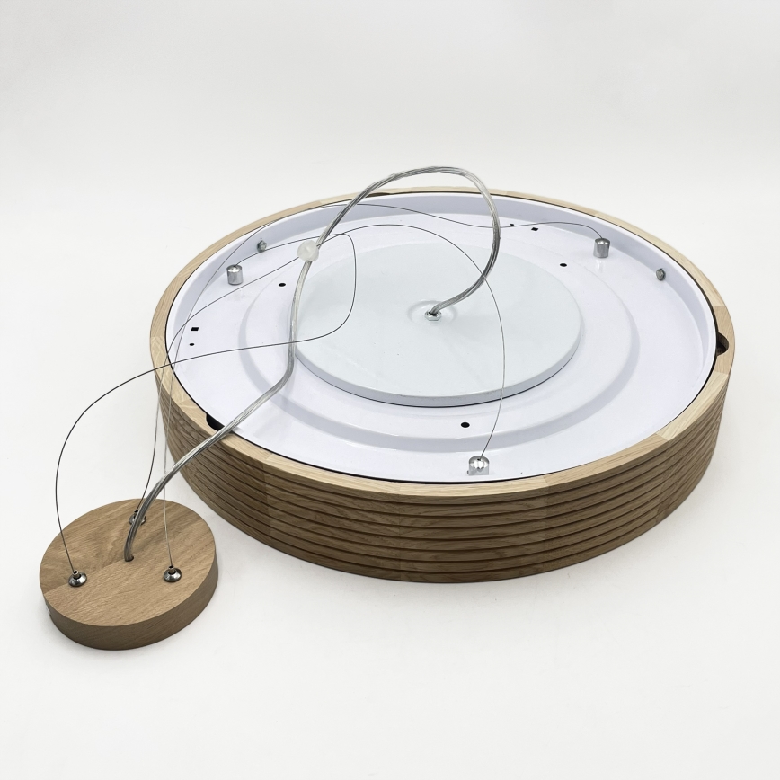 Brilagi - LED-riippuvalaisin vaijerilla CARVALHO MODERN 3xE27/60W/230V tammi, halkaisija 47,5 cm