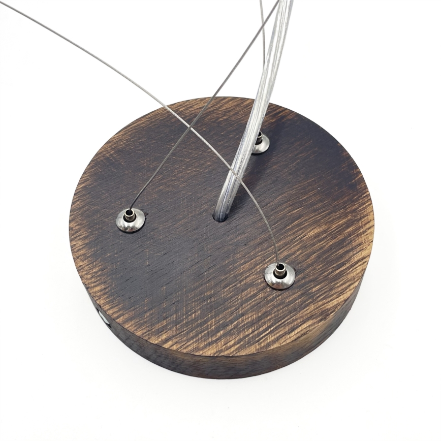 Brilagi - LED-riippuvalaisin vaijerilla CARVALHO SMOKEY 3xE27/60W/230V tammi, halkaisija 47,5 cm