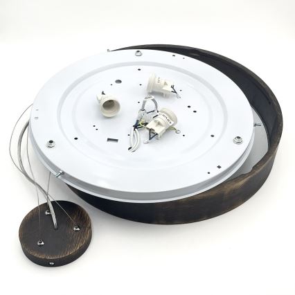 Brilagi - LED-riippuvalaisin vaijerilla CARVALHO SMOKEY 3xE27/60W/230V tammi, halkaisija 47,5 cm