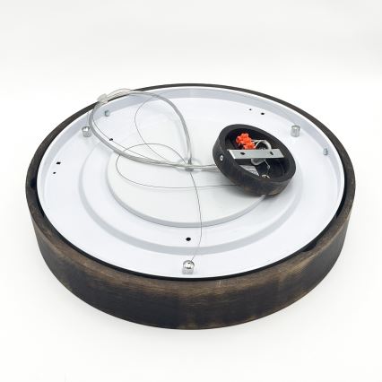 Brilagi - LED-riippuvalaisin vaijerilla CARVALHO SMOKEY 3xE27/60W/230V tammi, halkaisija 47,5 cm