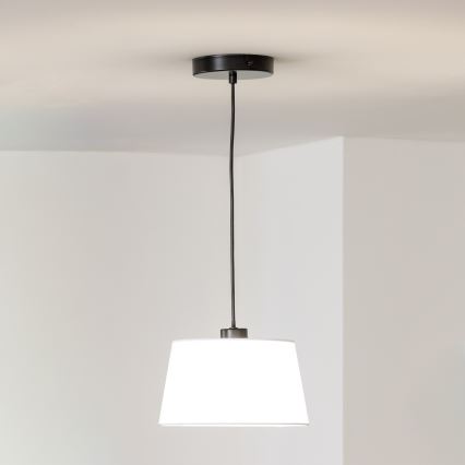 Brilagi - LED-riippuvalaisin vaijerilla CERIA, 1xE27/40W/230V, halkaisija 25 cm, valkoinen