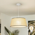Brilagi - LED-riippuvalaisin vaijerilla CERIA 1xE27/40W/230V, halkaisija 50 cm, beige
