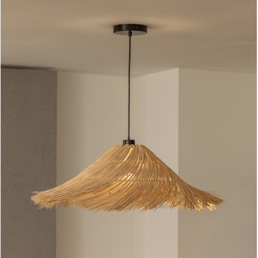 Brilagi - LED-riippuvalaisin vaijerilla CERIA BOHO 1xE27/40W/230V, halkaisija 100 cm, rottinki