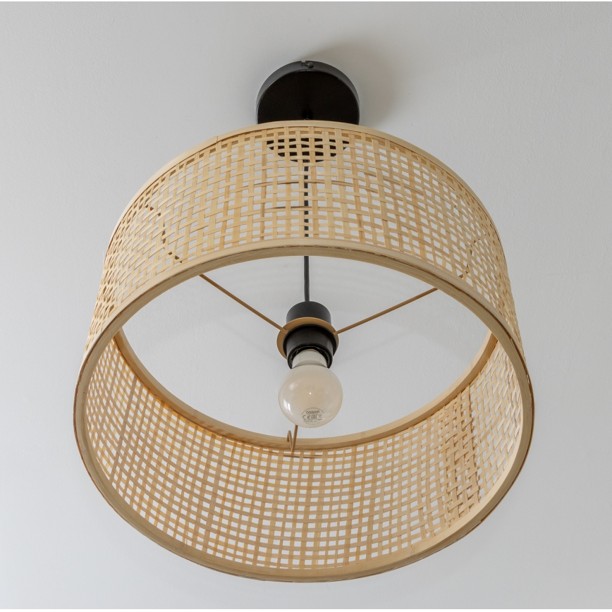 Brilagi - LED-riippuvalaisin vaijerilla CERIA BOHO 1xE27/40W/230V, halkaisija 40 cm, bambu