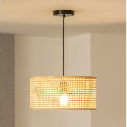 Brilagi - LED-riippuvalaisin vaijerilla CERIA BOHO 1xE27/40W/230V, halkaisija 40 cm, bambu
