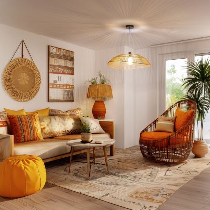 Brilagi - LED-riippuvalaisin vaijerilla CERIA BOHO 1xE27/40W/230V, halkaisija 70 cm, ruskea