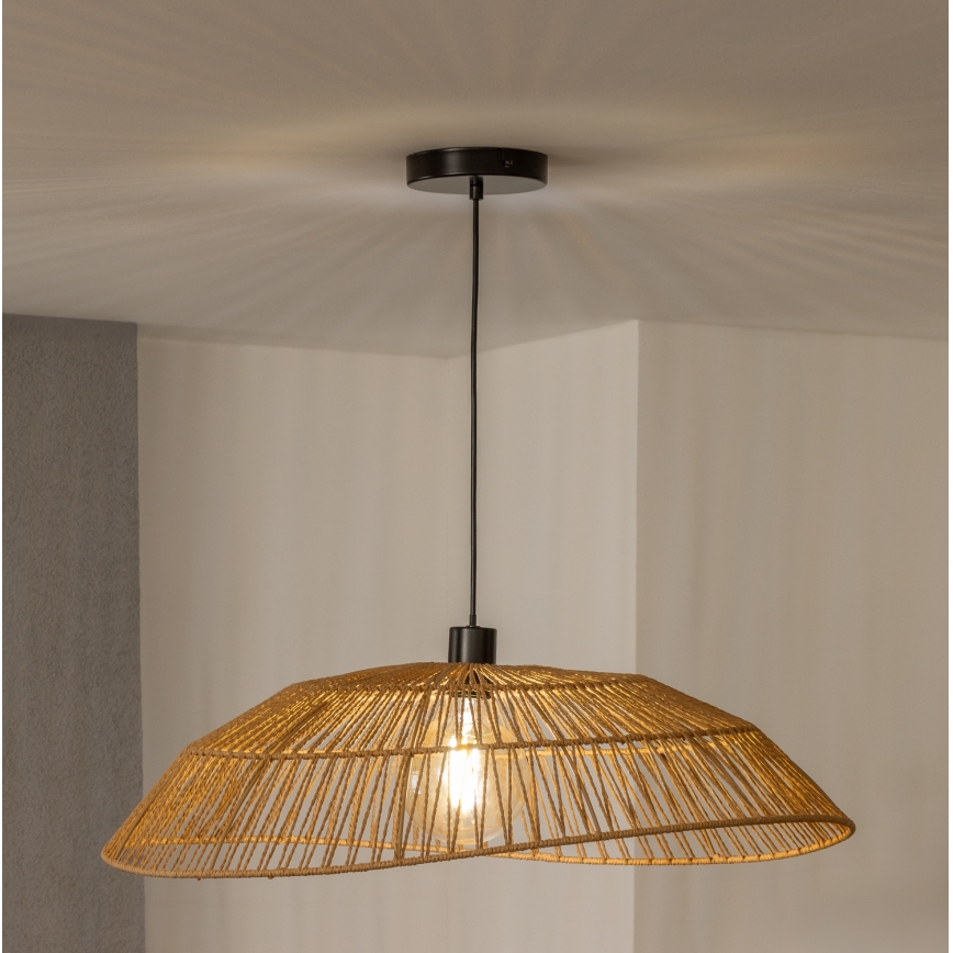 Brilagi - LED-riippuvalaisin vaijerilla CERIA BOHO 1xE27/40W/230V, halkaisija 70 cm, ruskea
