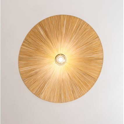 Brilagi - LED-riippuvalaisin vaijerilla CERIA BOHO 1xE27/40W/230V, halkaisija 80 cm, raffia