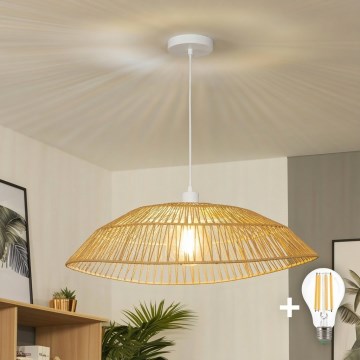 Brilagi - LED-riippuvalaisin vaijerilla CERIA BOHO 1xE27/40W/230V Ø 70 cm ruskea