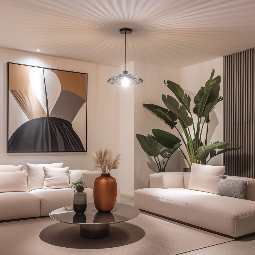 Brilagi - LED-riippuvalaisin vaijerilla CERIA WIRE 1xE27/40W/230V halkaisija 26 cm musta