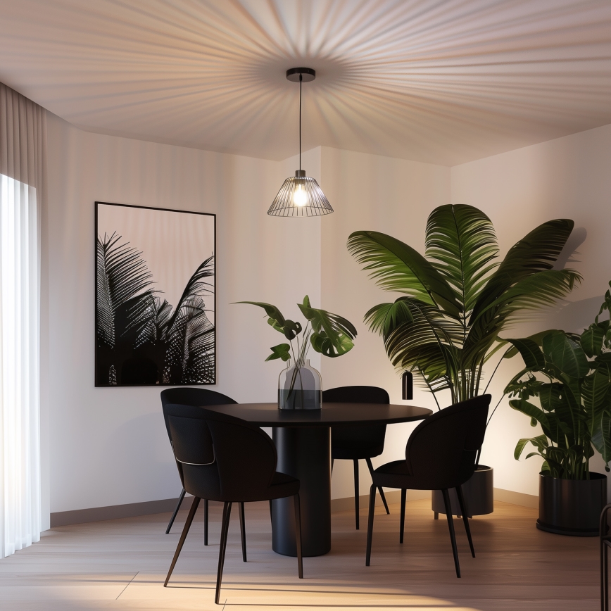 Brilagi - LED-riippuvalaisin vaijerilla CERIA WIRE 1xE27/40W/230V halkaisija 30 cm musta