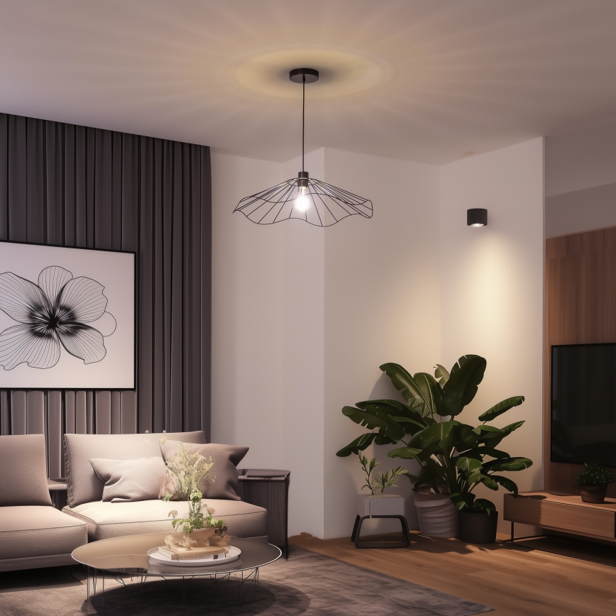 Brilagi - LED-riippuvalaisin vaijerilla CERIA WIRE 1xE27/40W/230V Ø 60 cm musta