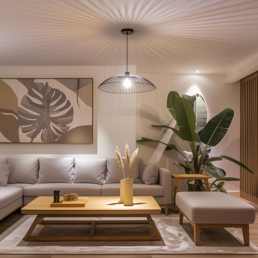 Brilagi - LED-riippuvalaisin vaijerilla CERIA WIRE 1xE27/40W/230V Ø 60 cm musta