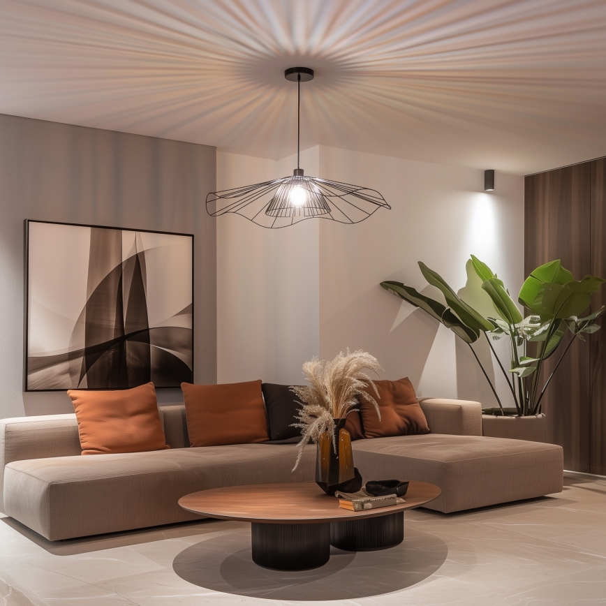 Brilagi - LED-riippuvalaisin vaijerilla CERIA WIRE 1xE27/40W/230V Ø 80 cm musta