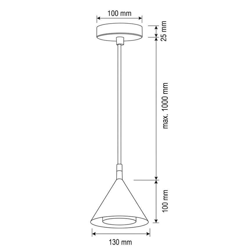 BRILAGI - LED Riippuvalaisin vaijerilla CONE SINGLE 1xGX53/15W/230V kultainen