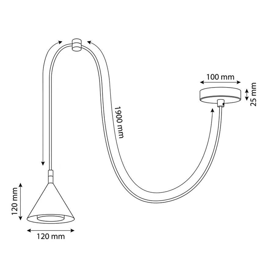 BRILAGI - LED Riippuvalaisin vaijerilla CONE SINGLE SPIDER 1xGX53/15W/230V kultainen