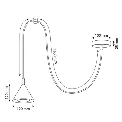 BRILAGI - LED Riippuvalaisin vaijerilla CONE SINGLE SPIDER 1xGX53/15W/230V musta