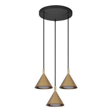 BRILAGI - LED Riippuvalaisin vaijerilla CONE TRIPLE ROUND 3xGX53/15W/230V kultainen