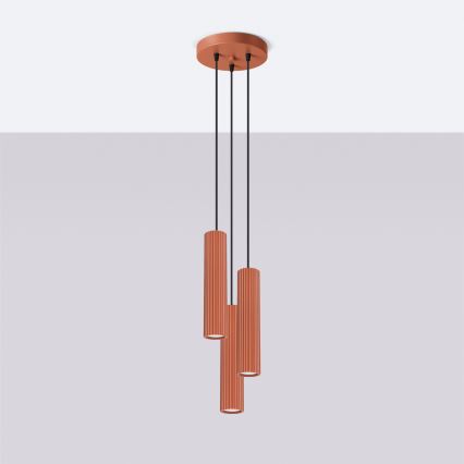 Brilagi - LED-riippuvalaisin vaijerilla CRESTO 3xGU10/10W/230V punainen