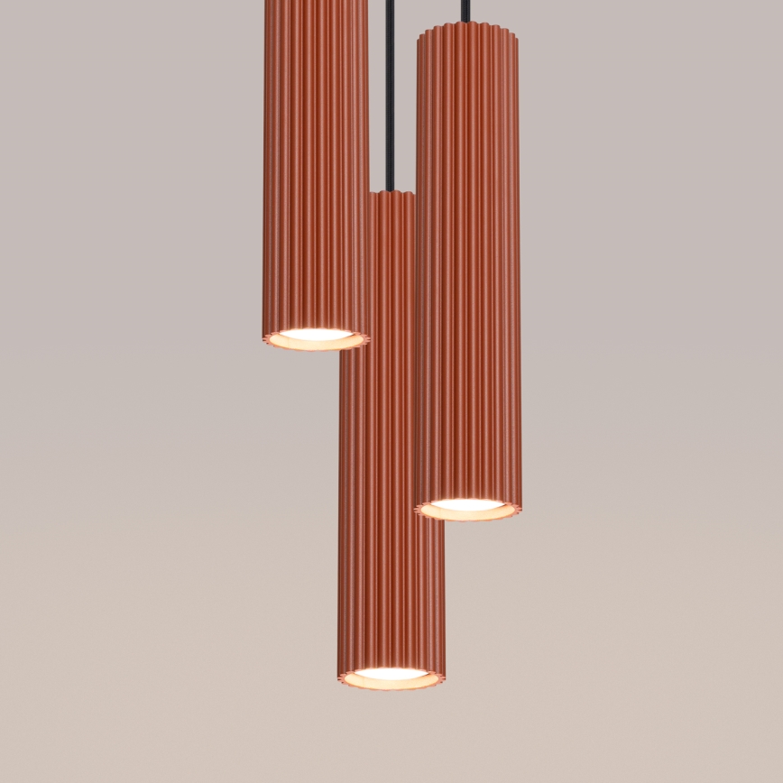 Brilagi - LED-riippuvalaisin vaijerilla CRESTO 3xGU10/10W/230V punainen