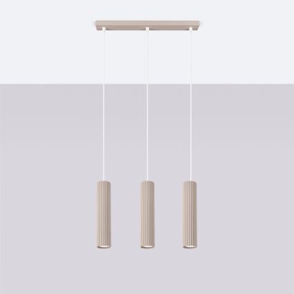Brilagi - LED-riippuvalaisin vaijerilla CRESTO 3xGU10/10W/230V taupe