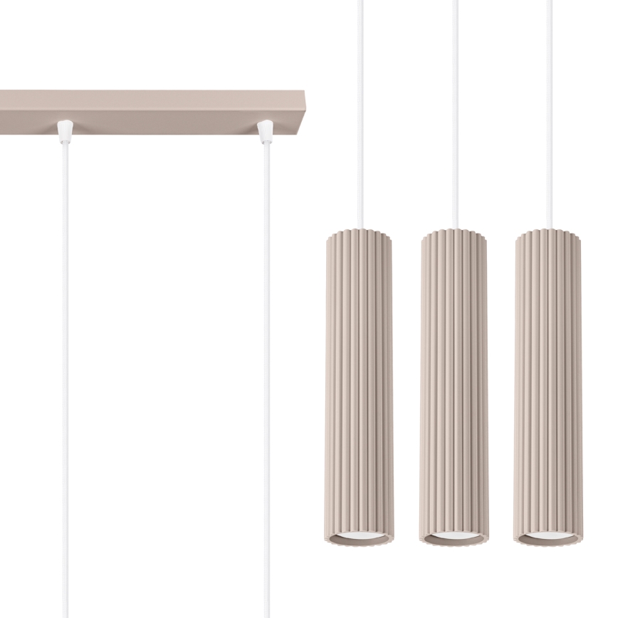 Brilagi - LED-riippuvalaisin vaijerilla CRESTO 3xGU10/10W/230V taupe