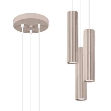 Brilagi - LED-riippuvalaisin vaijerilla CRESTO 3xGU10/10W/230V taupe