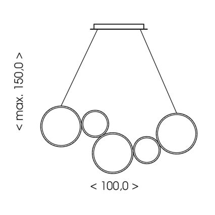 Brilagi - LED-riippuvalaisin vaijerilla ECHO LED/60W/230V 4000K 100 cm musta