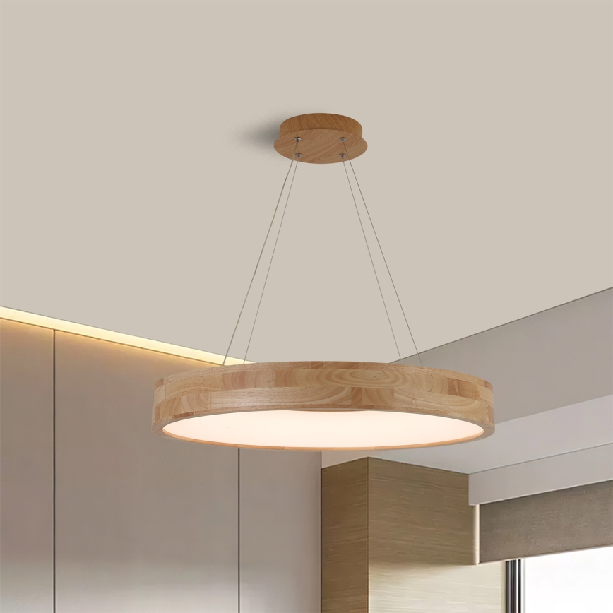 Brilagi - LED-riippuvalaisin ripustuskaapelilla FALCON WOOD LED/40 W/230 V 3000/4000/6000 K Ø 60 cm puu