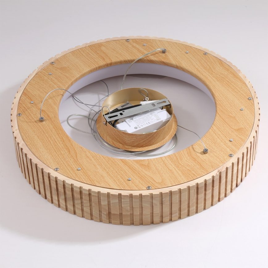 Brilagi - LED-riippuvalaisin vaijerilla FALCON WOOD MODERN, 30 W, 230 V, 3000/4000/6000 K, Ø 45 cm, puu