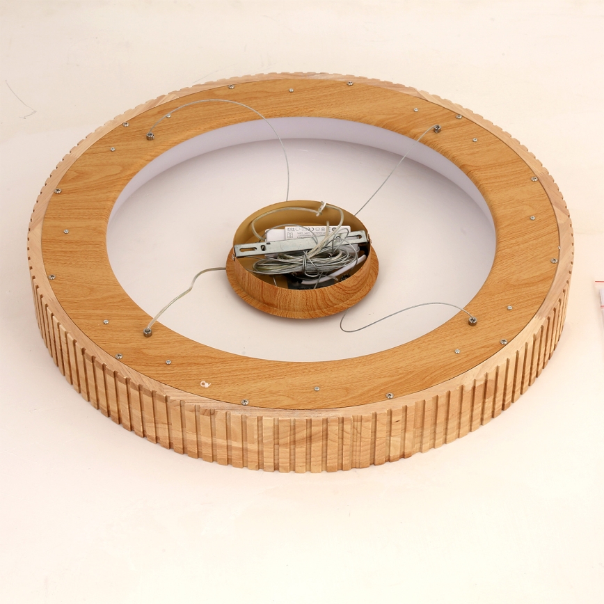 Brilagi - LED-riippuvalaisin vaijerilla FALCON WOOD MODERN LED/40W/230V 3000/4000/6000K, halkaisija 60 cm, puinen