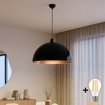 BRILAGI - LED-riippuvalaisin vaijerilla METALO 1xE27/40W/230V halkaisija 60 cm musta/kupari