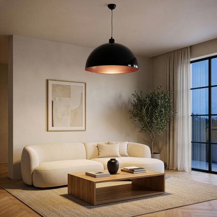 BRILAGI - LED-riippuvalaisin vaijerilla METALO 1xE27/40W/230V halkaisija 60 cm musta/kupari